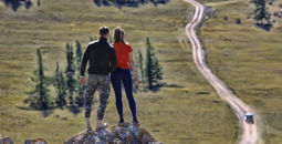 Couple traveling in nature