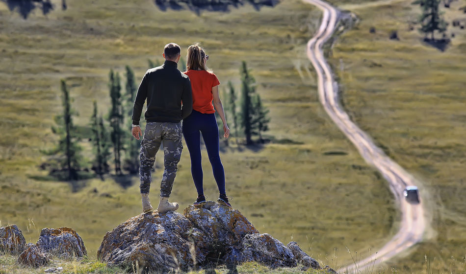 Couple traveling in nature