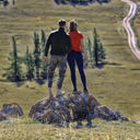 Couple traveling in nature