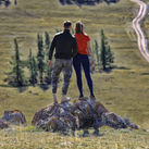 Couple traveling in nature
