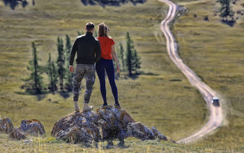Couple traveling in nature