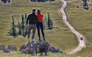 Couple traveling in nature