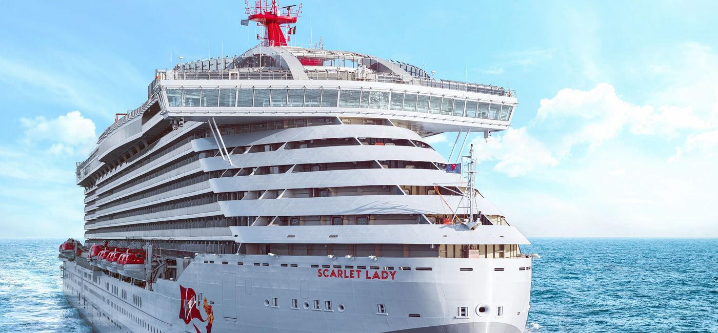 Image: The Scarlet Lady. (photo via Virgin Voyages)