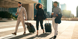 Young business travellers