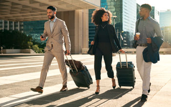 Young business travellers