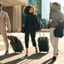 Young business travellers