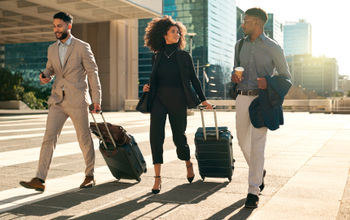 Young business travellers