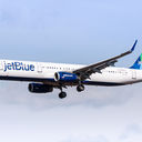 JetBlue Airbus A321-200 aircraft over JFK Airport