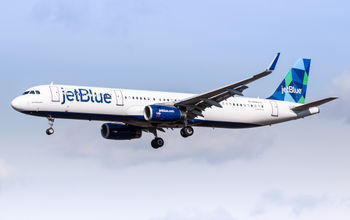JetBlue Airbus A321-200 aircraft over JFK Airport