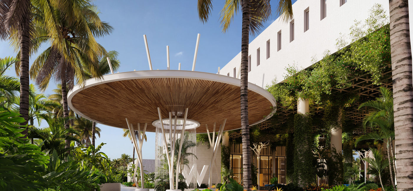 Image: Entrance to the new W Punta Cana, Adult All-Inclusive in the Dominican Republic. (Photo Credit: Marriott International)