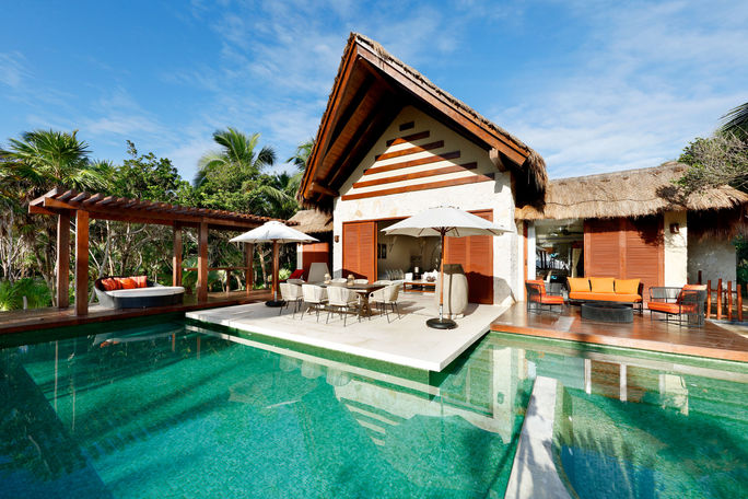 A bungalow at the Grand Palladium Kantenah Resort & Spa. Palladium Hotel Group, Grand Palladium Kantenah Resort & Spa, Grand Palladium resorts