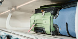 Overhead bin on an airplane
