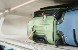 Overhead bin on an airplane