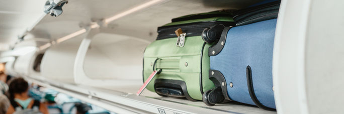 Overhead bin on an airplane