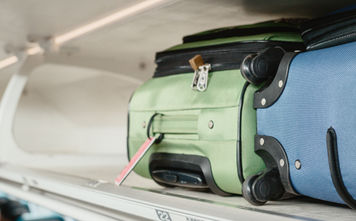 Overhead bin on an airplane