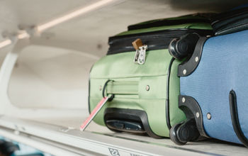 Overhead bin on an airplane