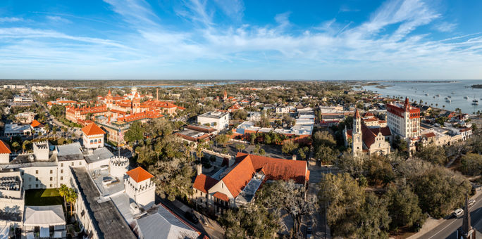 Aerial view of St. Augustine, Florida