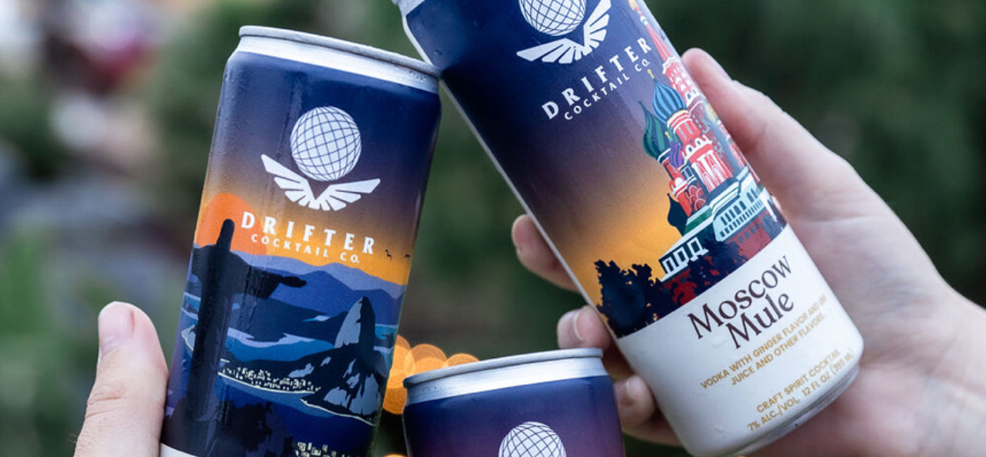 Image: Drifter Craft Cocktails travel-inspired canned cocktail collection. (photo courtesy of Drifter Craft Cocktails)