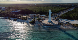 Aerial view of Mahahual, Quintana Roo, Mexico