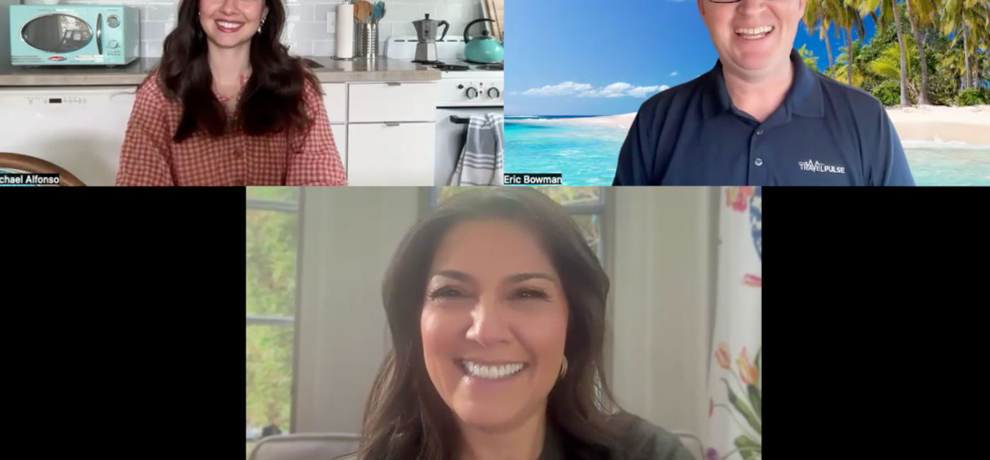 Photo: Eric Bowman interviews Rachel Campos-Duffy and Evita Duffy-Alfonso about The Great American Road Trip (Photo Credit: Eric Bowman)