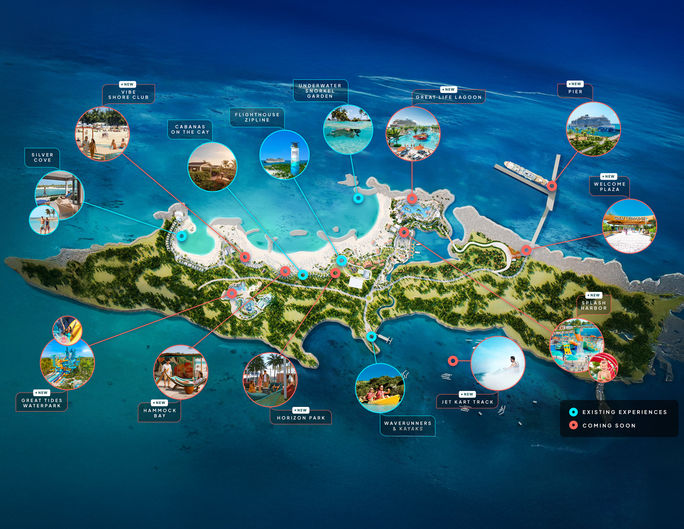 A map of the expansion at Great Stirrup Cay A map of the expansion at Great Stirrup Cay