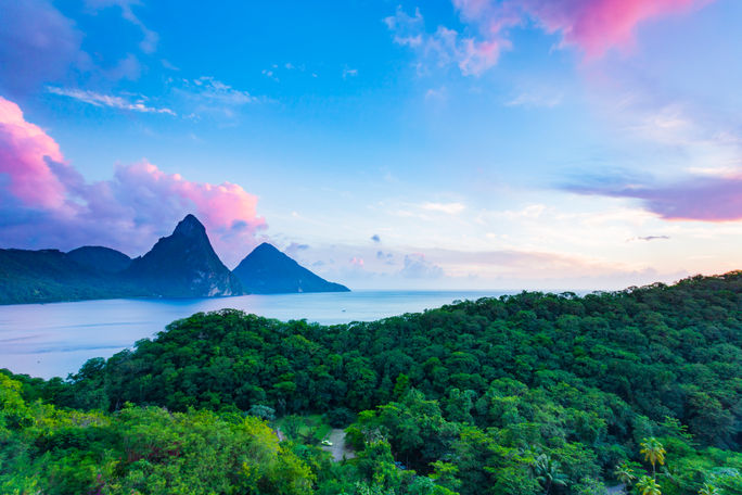 Pitons from Jade Mountain Resort, Saint Lucia Pitons from Jade Mountain Resort, Saint Lucia
