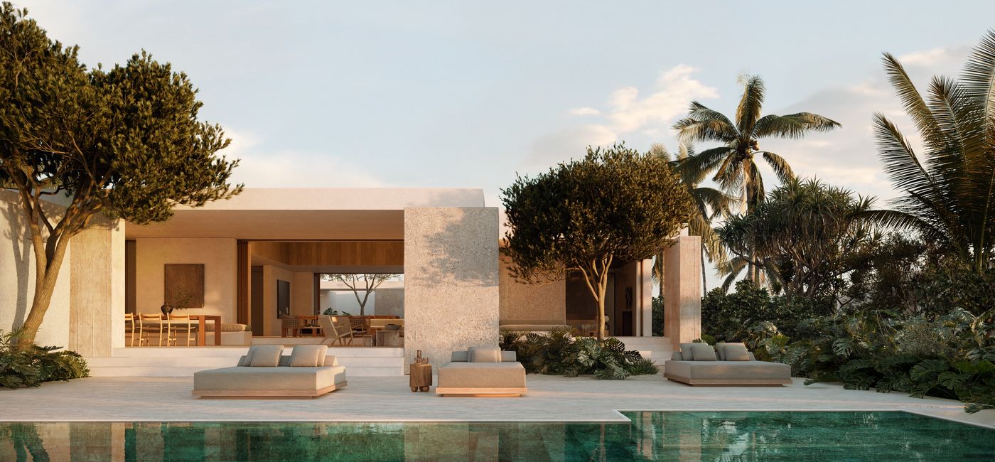 Image: Une vue conceptuelle du futur complexe Janu aux îles Turques-et-Caïques (Source: Aman Resorts)