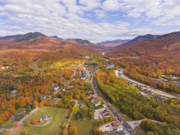 Kancamagus Highway through Lincoln, New Hampshire