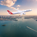 Qantas, A350-1000, airbus airplane, airplane over australia