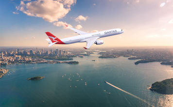 Qantas, A350-1000, airbus airplane, airplane over australia