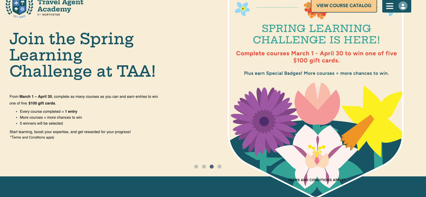 Image: Spring Learning Challenge (Photo Credit: Travel Agent Academy)