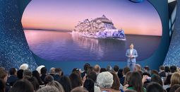 Marc Kazlauskas, president of Norwegian Cruise Line, celebrates Norwegian Luna's christening in Miami