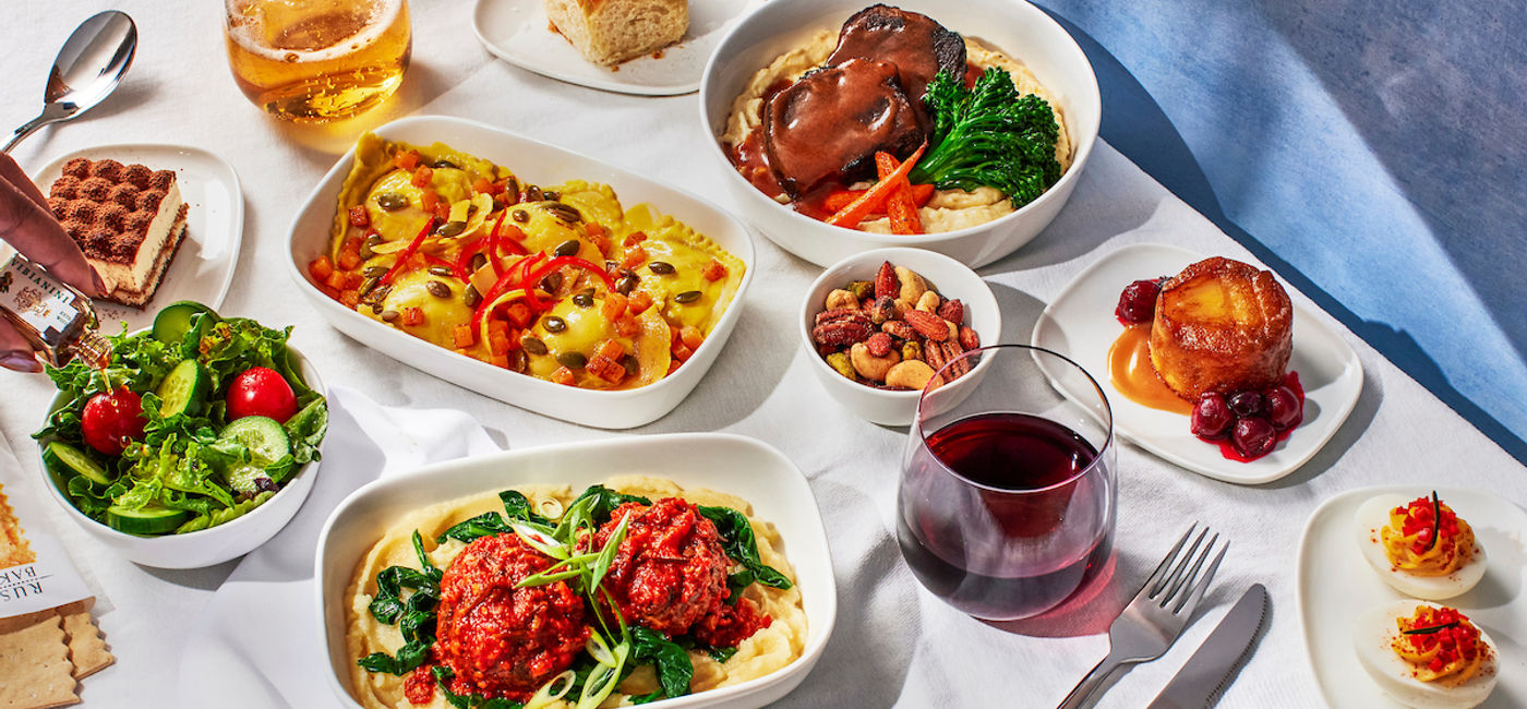 Image: A selection of Delta's new winter meals and wines. (Photo Credit: Delta Air Lines)