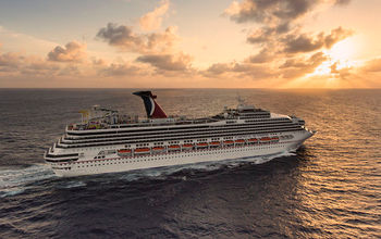 A sunlit Carnival Sunshine steaming to her next port-of-call