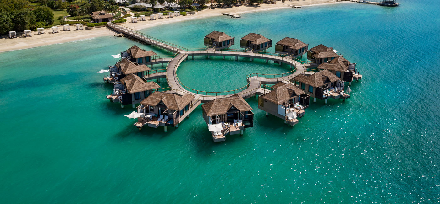 Image: Over-the-Water Bungalows at Sandals South Coast, Whitehouse, Jamaica. (Photo Credit: Sandals Resorts)