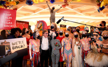 “O” by Cirque du Soleil's cast on reopening night in Las Vegas.
