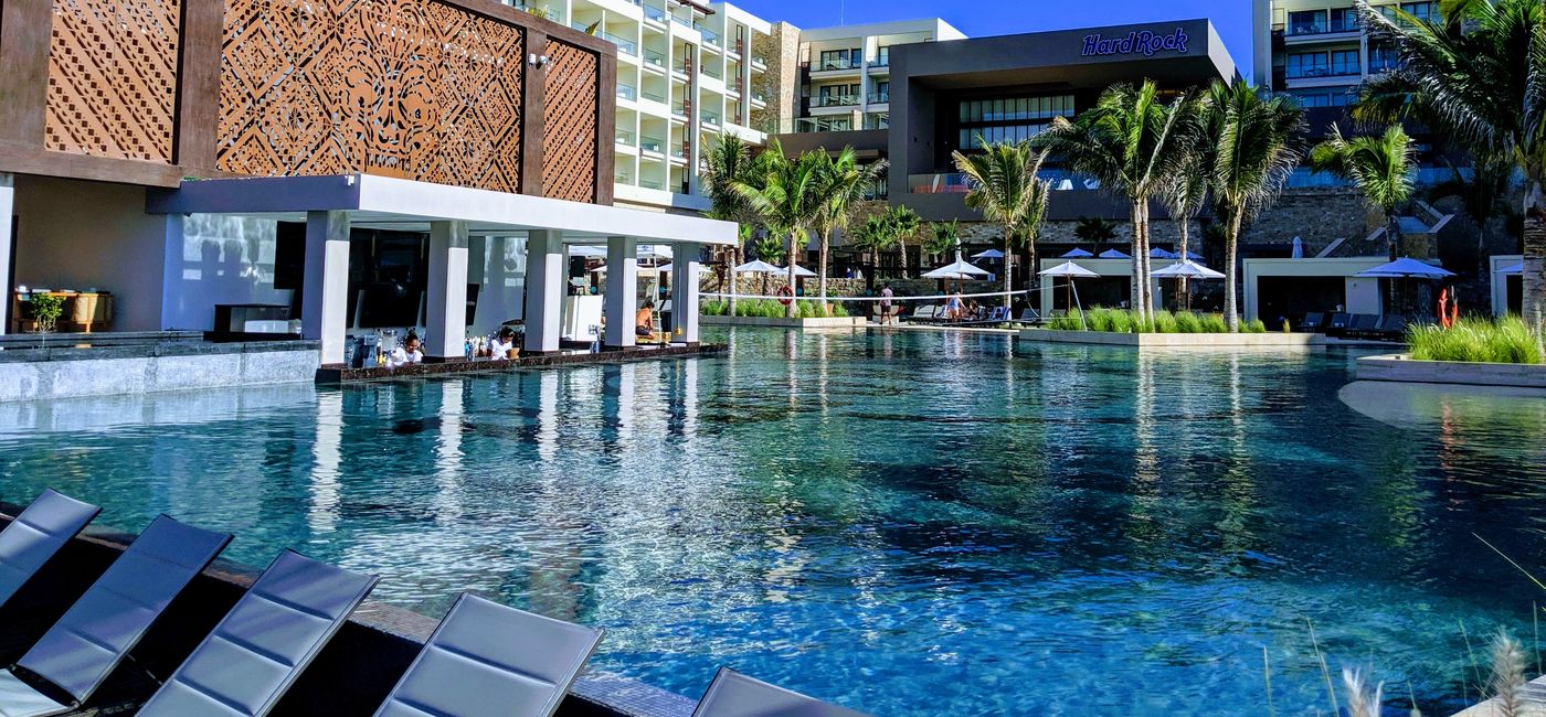 Image: The main pool at the brand-new Hard Rock Hotel Los Cabos (photo by Eric Bowman)