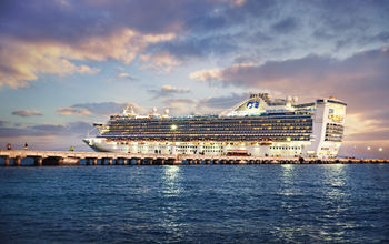 Caribbean Princess at dusk.