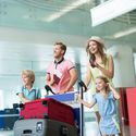 Young family at the airport