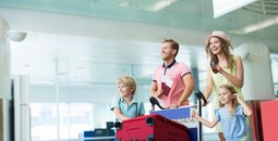 Young family at the airport