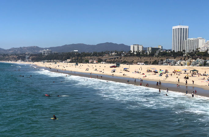 Santa Monica Beach viewed from the Pier