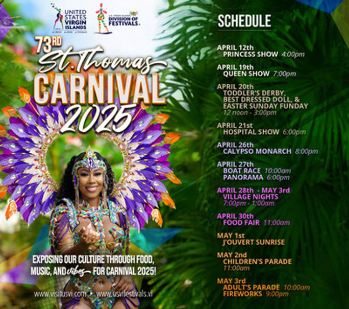 St. Thomas Carnival Schedule 2025