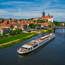 A Viking longship cruising the Seine in France.