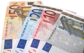 Assortment of Euro bills