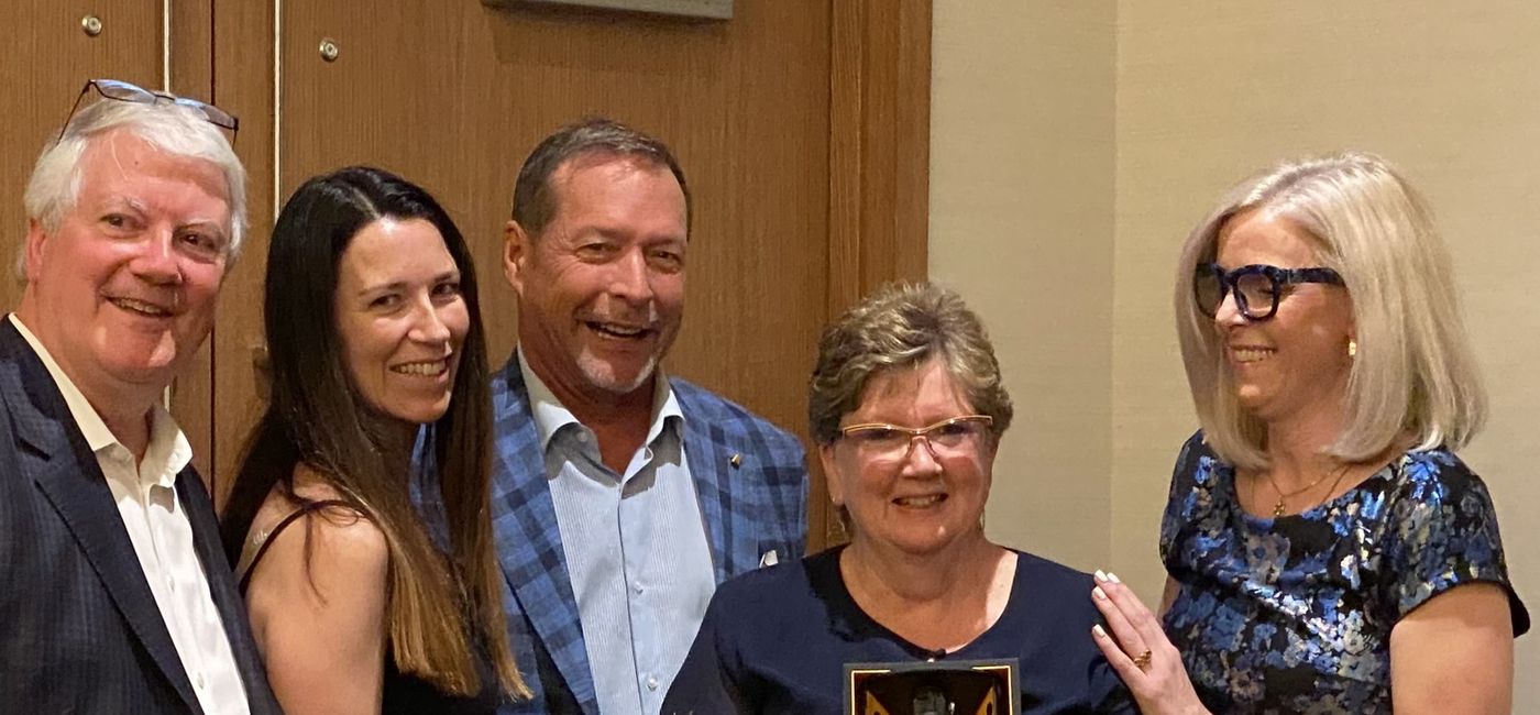 Image: Pictured, from left to right: Bill Pechtel; Katie Kewley, Direct Travel’s Alberta Leisure Manager; Brian Robertson Direct Travel’s President; Sue Pechtel; and Julie Skinner, Direct Travel’s SVP, Leisure Sales & Operations Canada