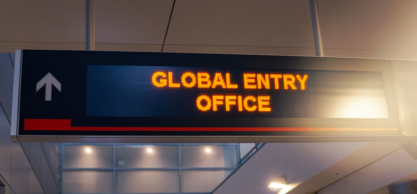 Image: Signage for a Global Entry office. (Photo Credit: Joshua/Adobe)