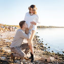 Couple celebrating on a babymoon