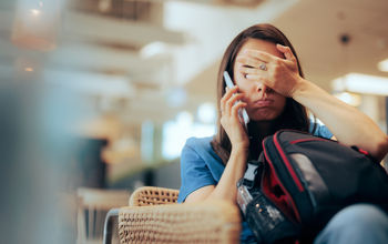 Stressed traveler