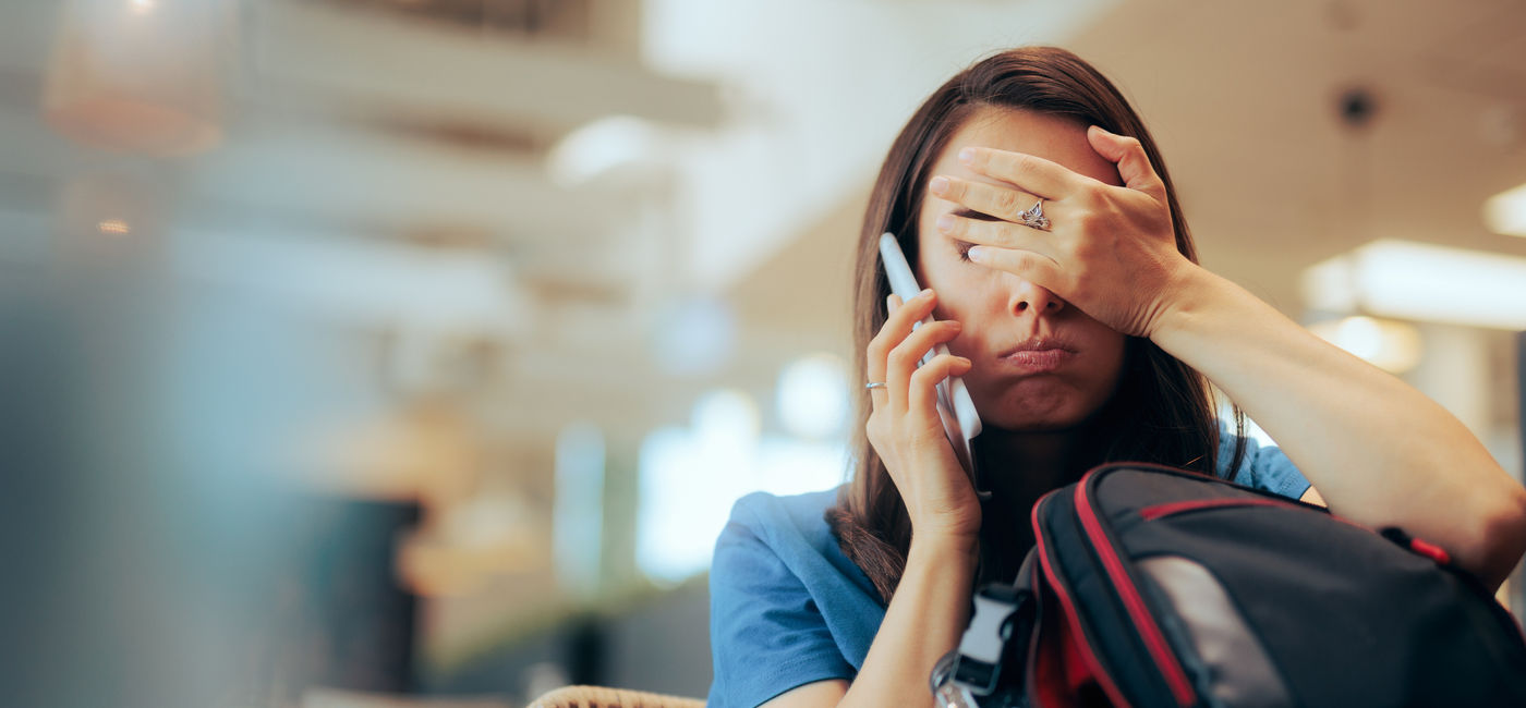 Image: Stressed traveler. (Photo Credit: nicoletaionescu/Adobe)