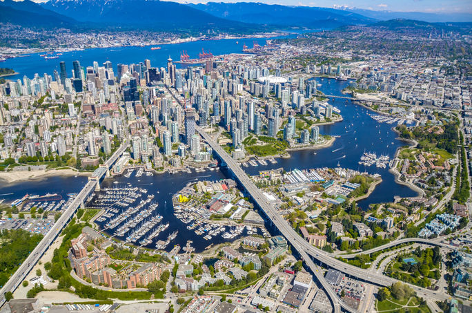 Aerial view of city of Vancouver, Canada Aerial view of city of Vancouver, Canada